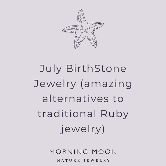 starfish on a purple background talking about july birthstone alternatives