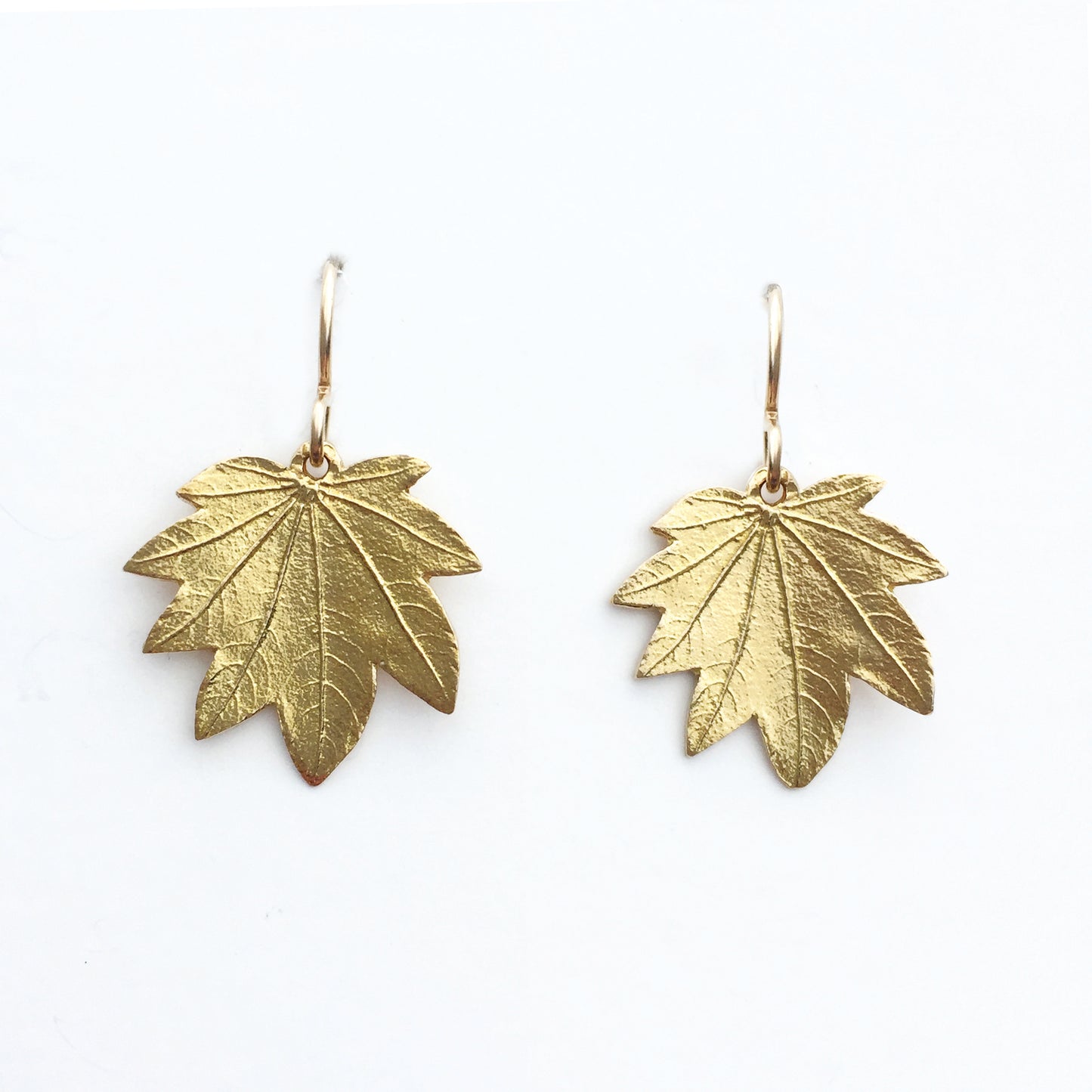 Glowing Hearts Maple Leaf Earrings