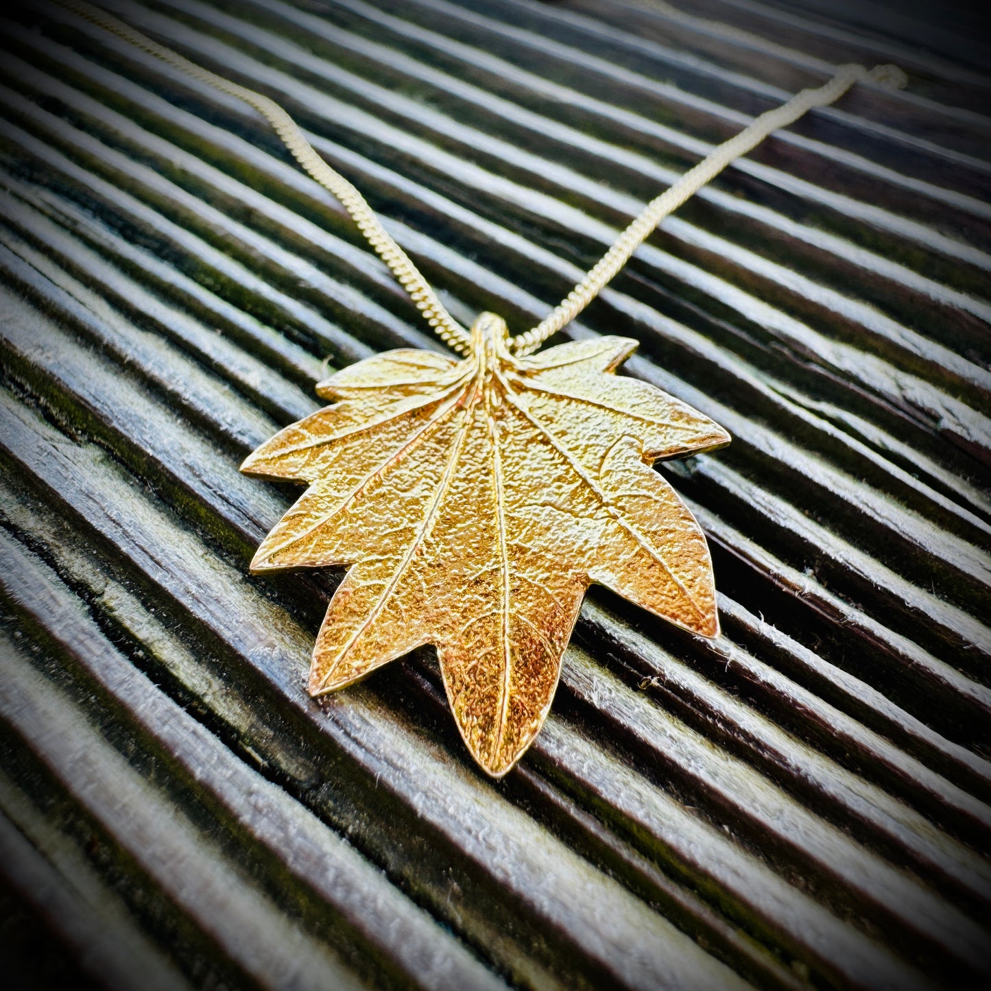 Glowing Heart Maple Leaf Necklace