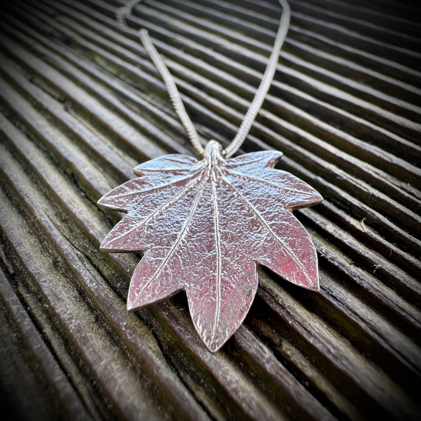 Glowing Heart Maple Leaf Necklace