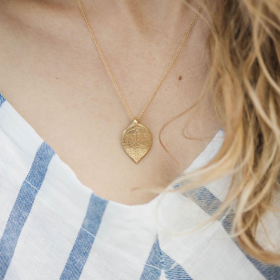 Enchanted Woodlands Salal Leaf Necklace