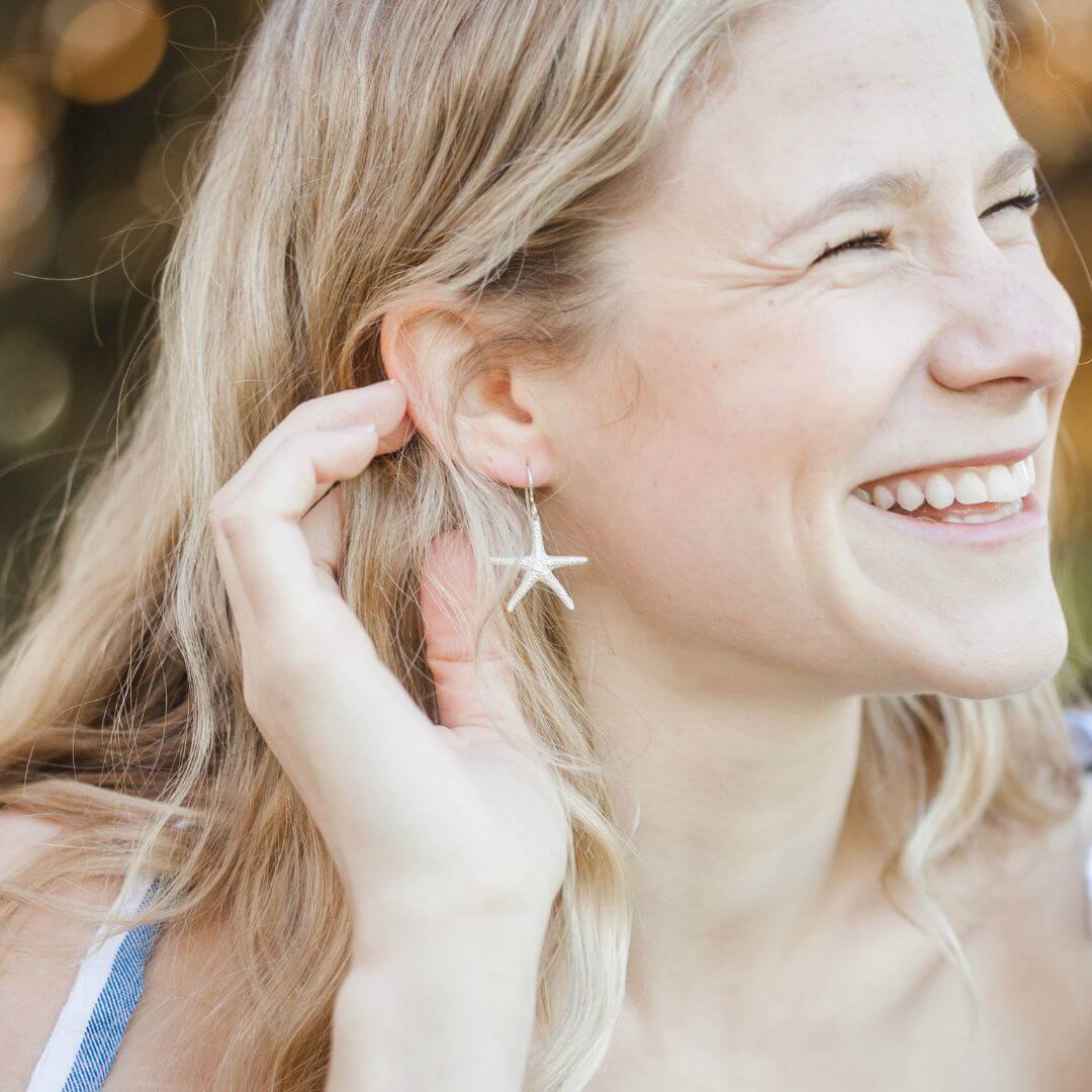 Botanical Beach Starfish Shell Earrings
