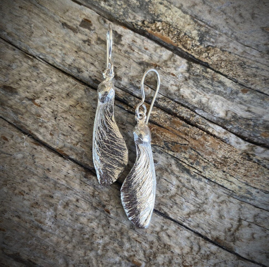 Silver seed earrings with offers delicate texture