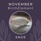 November BirthElement Sage