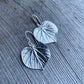 beautiful pair of linden leaf earrings in sterling silver.